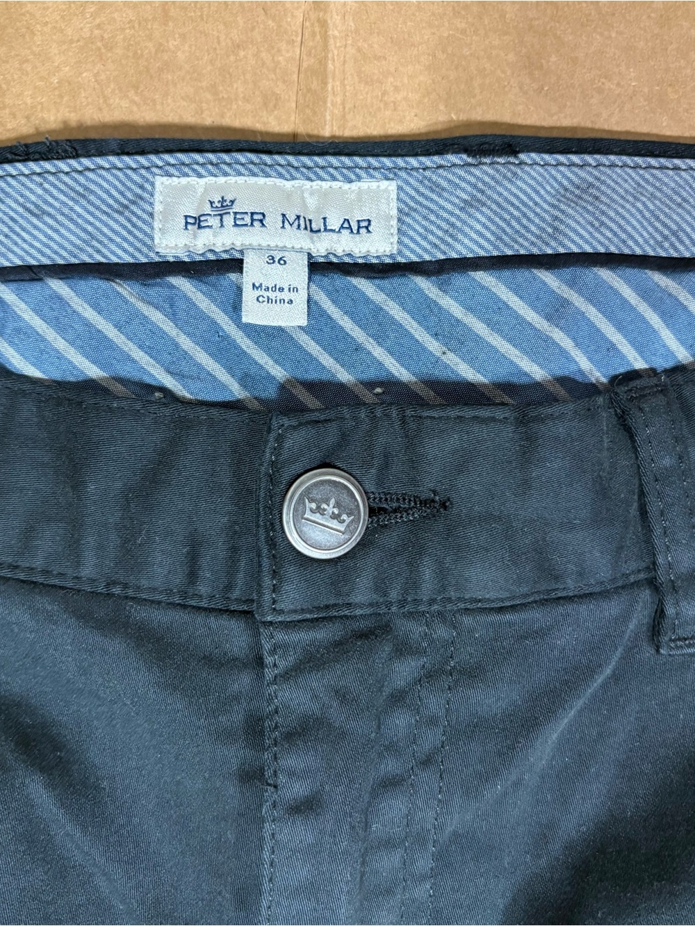 Peter Millar Men's Black Chino Pants Five Pocket Size 36 X 27 - Picture 4 of 13